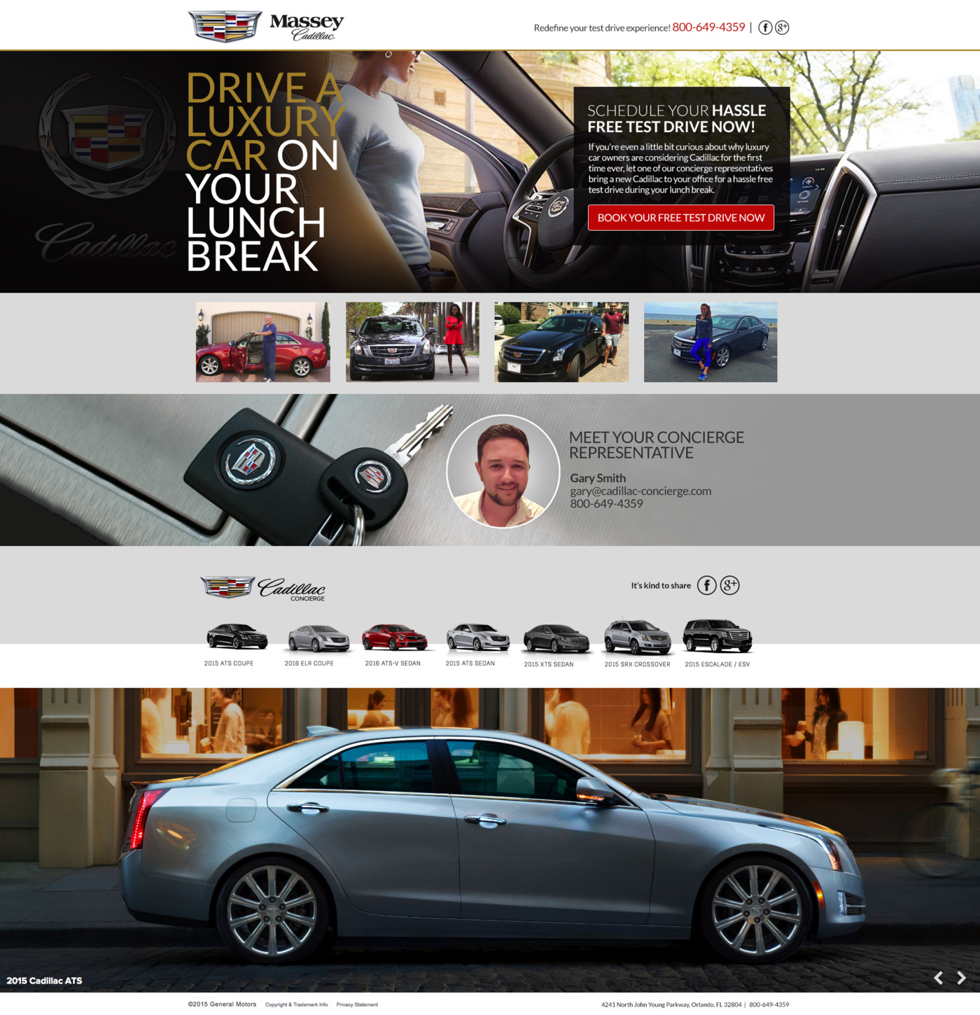 Cadillac Concierge landing page designed by LeadBurst
