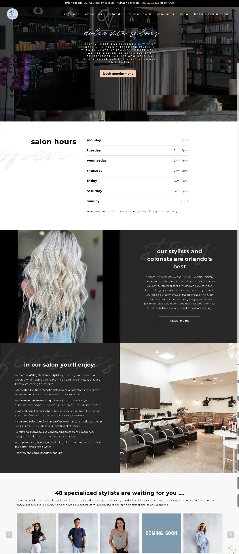 Dolce Vita Salons website designed by LeadBurst